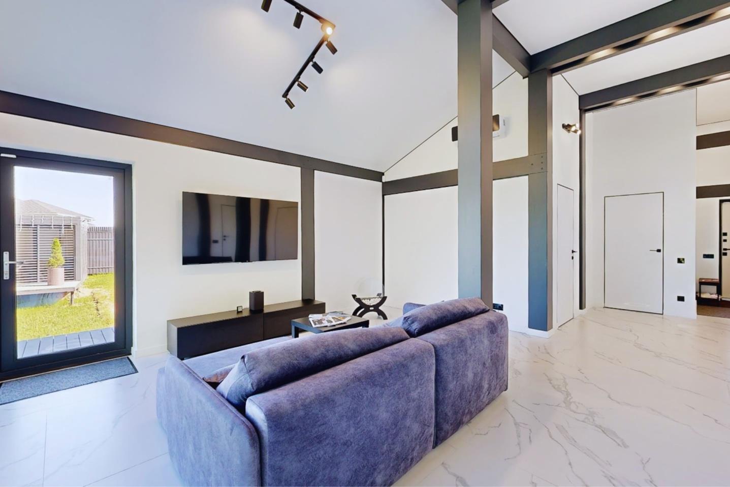 Classic interior — open dining and kitchen area.