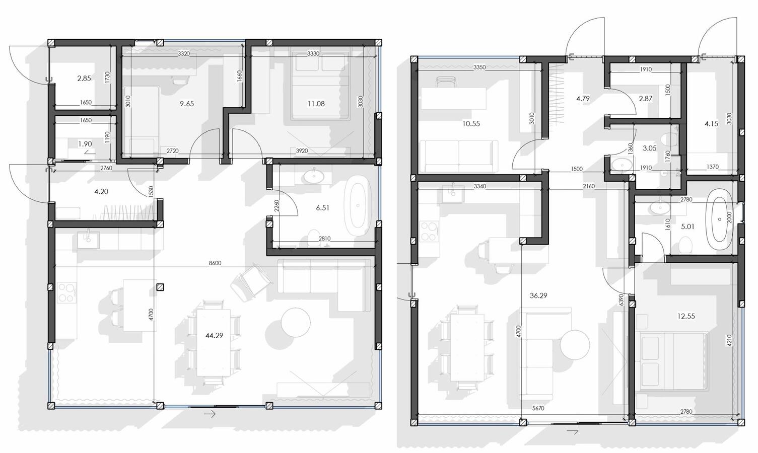 Classic floor plan — 79 m², 3 rooms