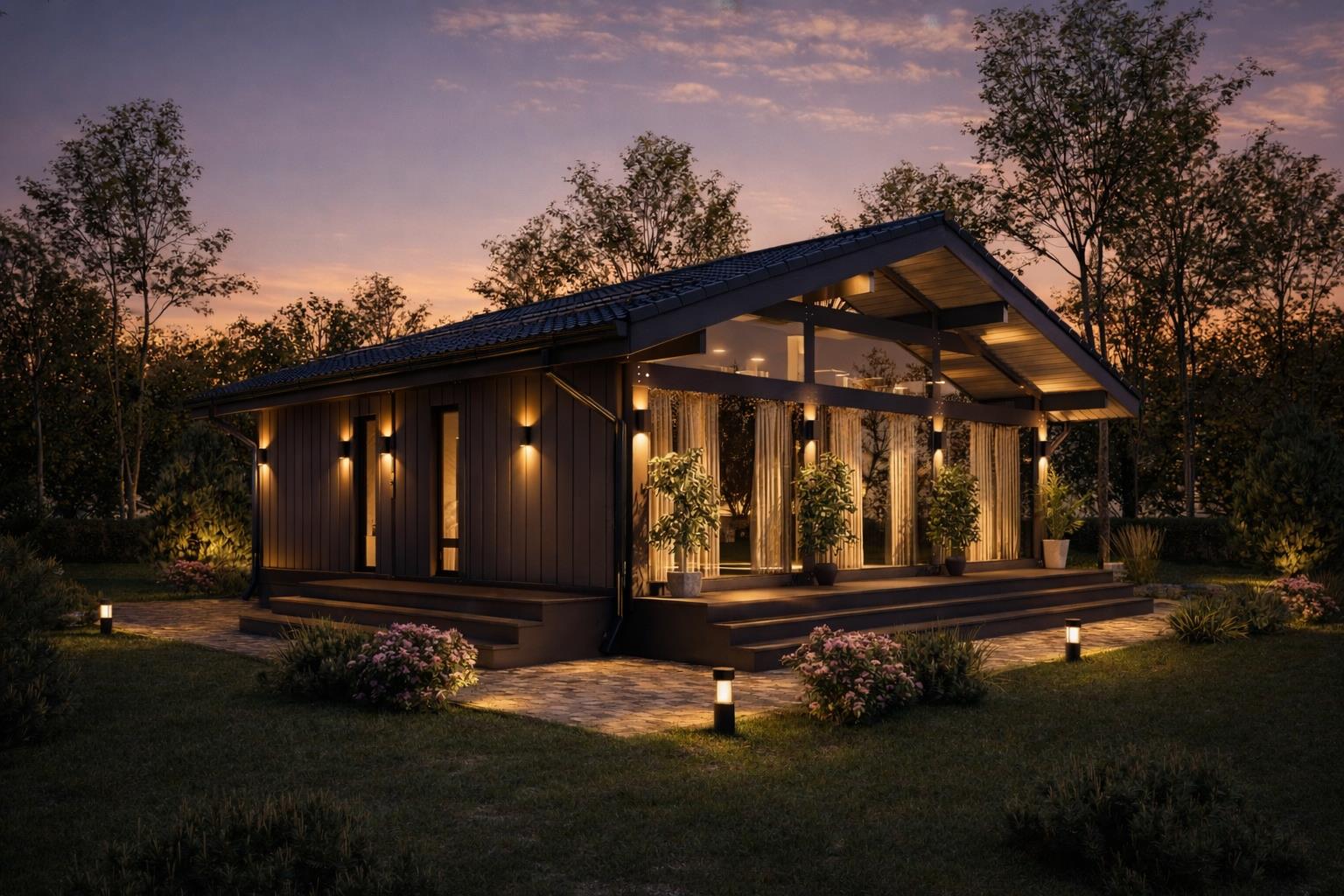 Metal sheets — sunset exterior.
