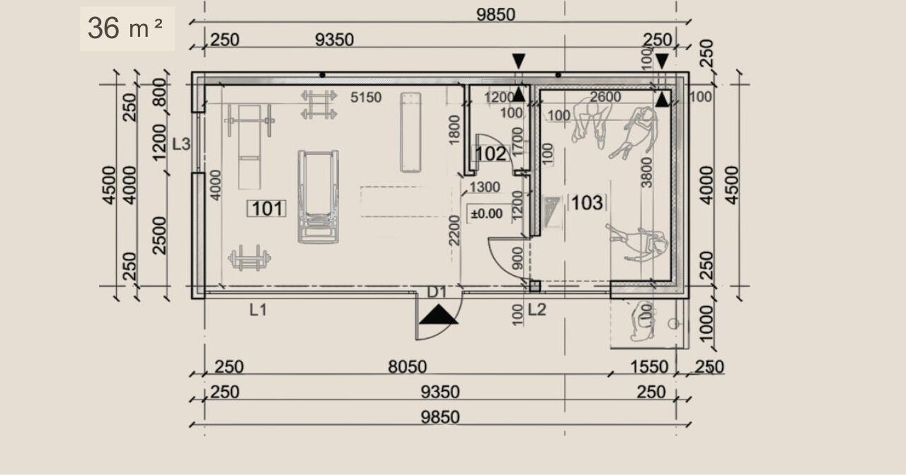 Midi Marbella floor plan — 36 m²