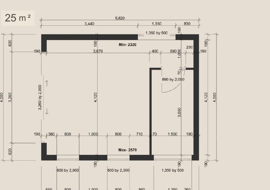 Kika Mini floor plan — 25 m²