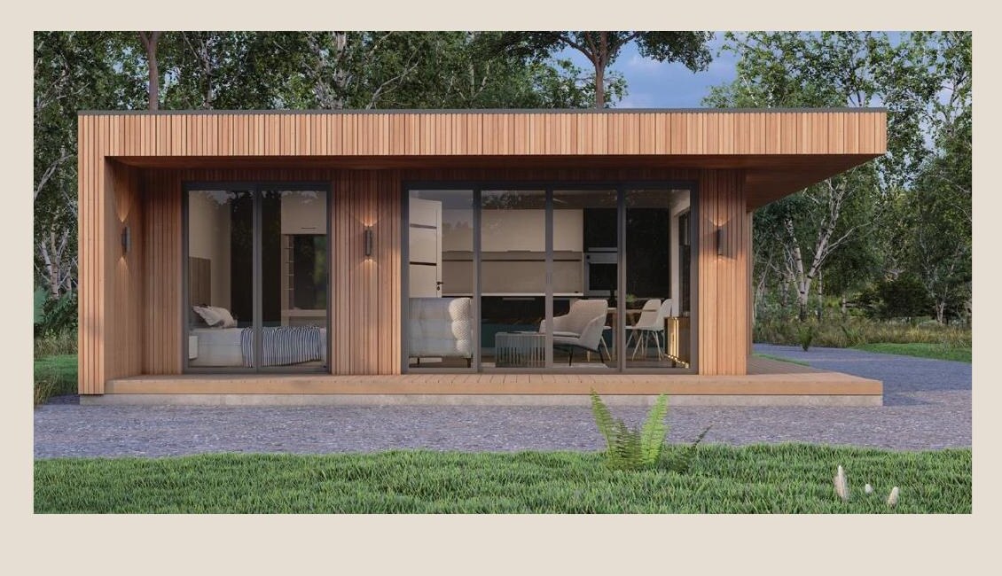 Benahavis Thermowood Edition — side elevation with covered porch.