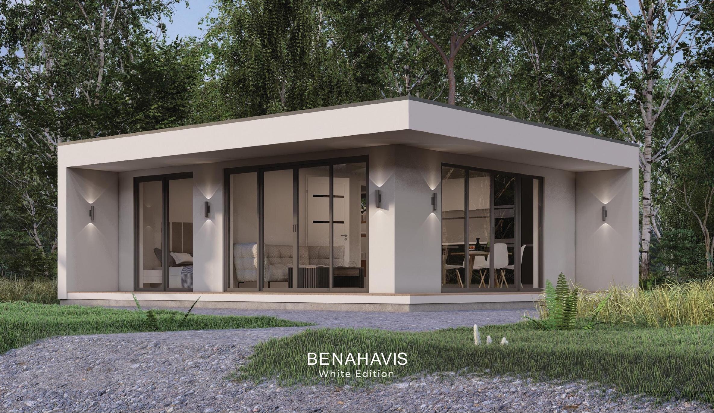 Benahavis White Edition — rendered facade with corner glazing.