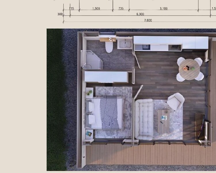 Top-down view of the Benahavis pavilion.